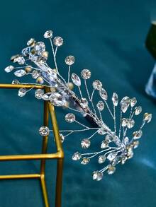 1pc Shiny Rhinestone Bridal Hairband Elegant Women's Headwear Perfect For Weddings And Parties - Silver - View 6
