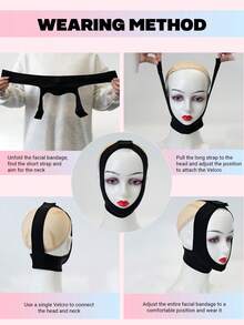 larrycard 1pc Women's V-Face Tightening Band, Lifting Face Sculpting Strap For Facial Fitness And Beauty Care - Black - View 10