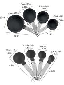 8pcs Measuring Cups And Spoons Set, Stackable Cups And Spoons, Nested Measuring Cups With Stainless Steel Handles, Kitchen Gadgets For Cooking And Baking - Multicolor - View 9