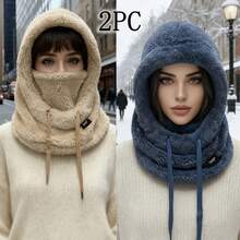 1/2PCS Women's Winter Fleece Lined Cold Proof Headband Hat, Warm Winter Fluffy Beret Hat, Elastic Drawstring Closure, Lightweight And Warm, Solid Color Pullover Style And Elastic Drawstring Closure, Cozy Cold Weather Accessory For Outdoor Activities - Multicolor - View 15
