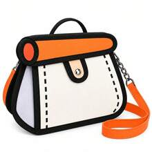1PC-Chain Bag, Canvas Crossbody Bag, Lightweight Cake Bag, Anime Cartoon Small Square Shoulder Bag - Multicolor - View 15