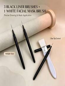 Manicure Detail Needle Pen & Flat Brush Set For Nail Art Creation - Multicolor - View 2