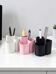 Nordic Minimalist Multi-Compartment Bathroom Storage Bucket, Toothpaste And Toothbrush Holder, Makeup Brush Organizer, Desktop/Countertop Decor, Suitable For Bedroom, Bathroom, Desktop Storage, Home Decor, Storage, Graduation Season, Back To School Season - Multicolor - View 6
