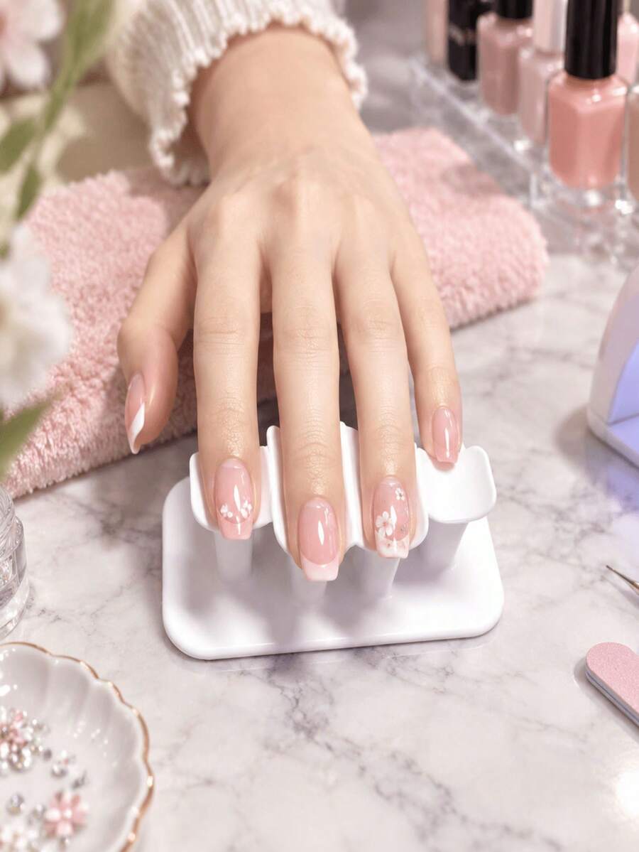 Nail Art Finger Rest – 4-Slot Ergonomic Design With Stable Base; Suitable For Nail Salons, Nail Art, And Rhinestone Application - Multicolor - View 1