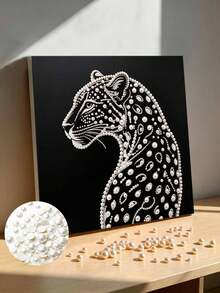 Handmade Pearl Painting Set, Pearl Cheetah Pattern Design, Full Set Of Hand Tools, Wall Decoration, Holiday Gifts. - A - View 2