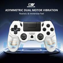 GAMINJA P412 Wireless Game Controller Compatible With P4 Slim P4 Pro Console PC Dual Motor Vibration Six-Axis Motion Sensing With Touchpad Headphone Jack Built-In Speaker 600MAH Battery Capacity - View 9