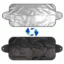 1pc Car Front Windshield Sun Shade (Random Size), Double-Sided Use Sun & Snow Shield, Thickened Reflective Material, Heat Insulation & UV Protection, Frost & Dust Proof, With Hanging Ear Design, Easy To Store & Fold, Fits Most Car Models, Summer Sun Shade & Cooling, Winter Snow Protection, Portable Car Sun Curtain, Outdoor Parking Protection, Car Interior Protection Accessory - Multicolor - View 9