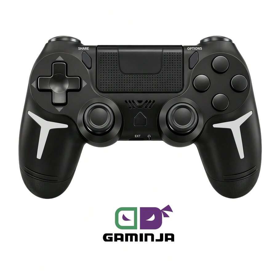GAMINJA P412 Wireless Bluetooth Game Controller, Compatible With P4/P4 Slim/P4 Pro/PC, Built-In Speaker, 6-Axis Motion Sensing, Touchpad, 600mAh Battery Capacity