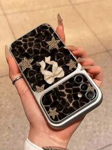 1 buah Casing Ponsel Motif Leopard Bintang Emas dan Pita, Kompatibel dengan iPhone 18 Pro Max 17 Pro Max 16 Pro Max 15 Pro Max 14 Pro Max & 11/12/13/14/15/16/17/18 Pro/Plus - MultiWarna - View 4