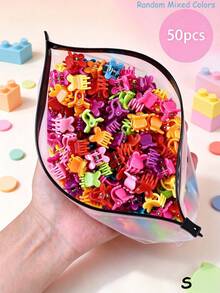 50pcs Girls Kids Colorful Floral Bow Rabbit Ear Butterfly Hair Clips, Rainbow Y2K Small Hair Clips, Daily Use Hair Accessories - Multicolor - View 22