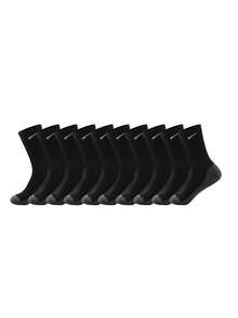 1/5/10/20 Pairs Black Style Men's Outdoor Casual Socks, Gray Line Pattern Daily Casual Socks - Multicolor - View 15