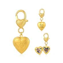 1pc Personalized Gold Heart-Shaped Photo Frame Keychain, Heart-Shaped Photo Frame Keychain, Bag Pendant, Openable Photo Frame, Christmas Gift For Her, Memorial Gift For Mom, Birthday Gift - Multicolor - View 8