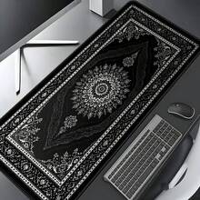 1 buah Alas Mouse Gaming Ekstra Besar Motif Mandala Hitam Putih, Alas Karet Anti Selip, Permukaan Kain Lembut Berjahit, Alas Meja Ukuran Besar, Cocok Untuk Kantor, Rumah, Bermain Game, Belajar, Hadiah Sempurna Untuk Teman, Remaja, Gamer - View 5
