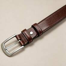 Men's Buckle Belt, Alloy Anti-Scratch Metal Buckle, Fashion Accessory | Exquisite Appearance | High-Quality Leather, Ideal Gift For Father And Husband, Daily Wear, Essential For Professional Attire - Brown - View 7