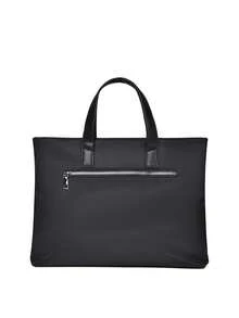 Men's Horizontal Business Briefcase, Meeting Document Bag, Handheld Briefcase, Customizable Printing - Multicolor - View 5