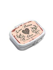 Vintage Angel Print Storage Box, Square Portable Compartment Pill Box, Mini Metal Jewelry & Pill Storage Box, Travel Pill Organizer, Large Capacity Compartments, Suitable For Daily Medication, Vitamins And First Aid Kit - Multicolor - View 15