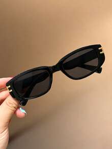 1 Pair Oval Frame Fashion Glasses, Ideal Gift Choice For Teenagers Traveling, Outdoor, Beach Wear - Multicolor - View 2