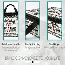 1pc 2D Foldable Zipper Storage Bag, Kringle Candy Co Pattern Print, Thickened Large Capacity Organizer With Reinforced Handle, Suitable For Clothing, Bedding, Cosmetics, Closet, Under Bed Storage, Car Trunk, Office Moving. - View 9