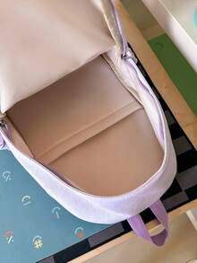 Men Backpack + Embroidery Bow Casual Backpack + Side Pockets & Adjustable Shoulder Straps + For School Commute Short Trip - Multicolor - View 4