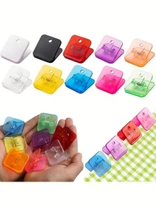 10pcs Quilting Clips And Sewing Fabric Clips, Multipurpose Plastic Clips For Sewing Crafts, Paper, Files, Food Bags (Mixed Colors) - Assorted Colors - View 4