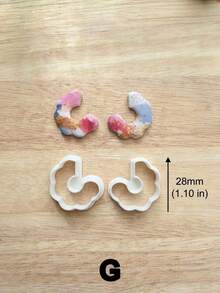 Geometric C Shape Hollow Clay Cutter, Abstract Open Hoop Silhouette Mold For Polymer Clay DIY Handmade Jewelry Craft Tool - White - View 9