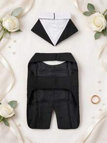 YOKLUN 2pcs Pet Formal Wear Set (With Bowtie) All-Season Wearable Handsome Fashion Suit + Bowtie Pet Clothing (Suitable For Dogs And Cats) Can Be Given As A Gift, Suitable For Various Occasions - Black - View 4