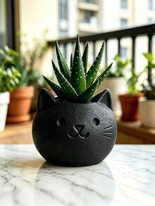 Cute Cat-Shaped Succulent Planter Pot, Mini Cat Flower Pot, Suitable For Indoor Plants And Small Animal Potted Plants, Ideal For Home And Office Desktop Or Windowsill Decoration, A Great Gift For Cat Lovers And Plant Parents - Multi-color - View 9