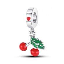 1pc Fruit & Vegetable Theme Beaded Charm, Original Handmade Bracelet Necklace DIY Pendant Chain Jewelry Making, Includes Cherry, Apple Clock, Bok Choy Shapes, Enamel Craft With Zirconia Inlay, Versatile Handmade Accessory, Exquisite Gift Accessory, Compatible With All-Match Bracelets - Multicolor - View 14