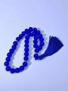 1pc 33-Bead 12mm Muslim Men's Prayer Beads, Glass Material With Tassel - Multicolor - View 3