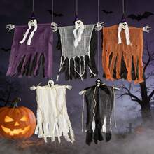 Halloween Decor, Grim Reaper Skeleton Large Hanging Ghost, Haunted House Bar Scene Props, Witch Props Hanging Decorations, Halloween Hanging Ornaments, Halloween Scene Decoration Props - Multicolor - View 6