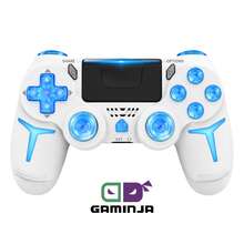 GAMINJA P412 Wireless Game Controller Compatible With P4 Console PC Computer, Colorful RGB Backlit Buttons, Dual Vibration Motion Control, Touchpad And Headphone Jack, 600MAH Battery Capacity - View 13