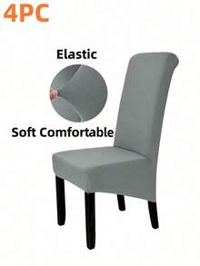 XL Size Elastic Dining Chair Cover, Suitable For Dining Room, Large Dining Chair Cover, Elastic Chair Cover, Parsons Chair Cover, High Elasticity Seat Cover, Dining Chair Cover With Elastic Band, XL/Extra Large Removable Washable Soft Spandex Dining Chair Cover, Suitable For Kitchen, Hotel Banquet, Solid Color (Light Mocha) - Multicolor - View 20
