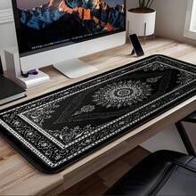 1 buah Alas Mouse Gaming Ekstra Besar Motif Mandala Hitam Putih, Alas Karet Anti Selip, Permukaan Kain Lembut Berjahit, Alas Meja Ukuran Besar, Cocok Untuk Kantor, Rumah, Bermain Game, Belajar, Hadiah Sempurna Untuk Teman, Remaja, Gamer - View 3