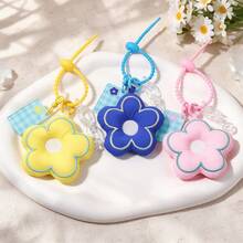 1Pc Cute Y2K Padded Flower Keychain, Aesthetic Colorful Acrylic Chain Pendant, Kawaii Coquette Keyring For Women Girls - Multicolor - View 1