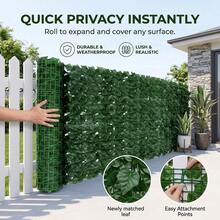 1pc Artificial Ivy Privacy Fence Screen, Artificial Faux Ivy Hedge, Expandable Faux Privacy Fence, Wedding Decoration, Outdoor Garden Decor Fence - Green - View 4