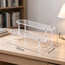 Detachable Acrylic Desktop Organizer, Fashionable Double-Layer Design, Suitable For Storing Cosmetics And Beauty Essentials, Space-Saving, Easy To Assemble, Durable Display Rack - View 11