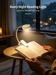 1pc Clip-On Reading Light, 3 Color Temperatures, Compact And Portable, Book Clip Light, Clip-On Reading Desk Lamp, Mini Desktop Lamp, Portable Reading Light, Battery Powered, Batteries Not Included, Suitable For Bedroom Reading, Living Room Reading, Bedside Reading, Gift Recommendation, Reading Lighting, Book Light, Reading Lamp, Book Accessories, Bookmark, LED Light, Lighting Fixture, Home Decor, Book Lover Gift, Fun Gift, Ramadan, Christmas, Home Decor - Mini Book Clip Light - View 12