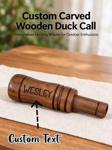 1pc Personalized Laser Engraved Wooden Duck Whistle, Outdoor Bird Watching Fun Wooden Whistle, Solid Wood Hand-Polished Smooth Texture, Customizable Name And Text, Suitable As Birthday, Anniversary, Father's Day Creative Gift, For Outdoor Enthusiasts, Unique Niche Commemorative Gift - Multicolor - View 1