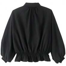 Adidas Originals BLOUSY Women's Loose Funnel Neck Zip-Up Casual Everyday Jacket - Black - View 7