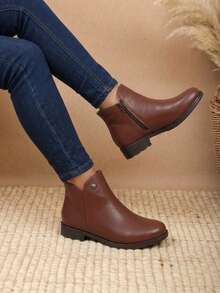 Women Ankle Boots & Booties - Brown - View 3