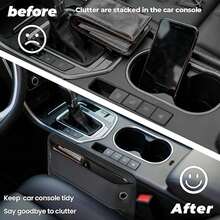 JELLOO Car Seat Gap Filler Organizer - Premium PU Leather Gap Filler With Storage Pocket, Universal Fit For Cars, Trucks, SUVs - Prevents Phone, Keys From Falling Into Seat Gaps - Multiple Styles - View 11