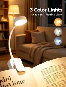 1pc Clip-On Reading Light, 3 Color Temperatures, Compact And Portable, Book Clip Light, Clip-On Reading Desk Lamp, Mini Desktop Lamp, Portable Reading Light, Battery Powered, Batteries Not Included, Suitable For Bedroom Reading, Living Room Reading, Bedside Reading, Gift Recommendation, Reading Lighting, Book Light, Reading Lamp, Book Accessories, Bookmark, LED Light, Lighting Fixture, Home Decor, Book Lover Gift, Fun Gift, Ramadan, Christmas, Home Decor - Mini Book Clip Light - View 3