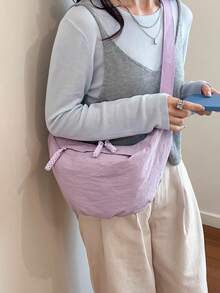 2025秋冬新款韓式時尚百搭豹紋個性化女款單肩腋下包斜挎手提包 - 紫色 - 查看 2