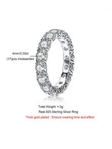 ANU JEWEL 4.0mm/5.1CT Moissanite Minimalist Daily Wear Ring - White - View 4