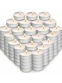 50pcs Unscented Tea Light Candles,Small Smokeless Wax Candles,Romantic Small Candles,Mokeless & Dripless, Small Candles | Long-Lasting & Durable, Suitable For Christmas Decoration,Home, Wedding, Events, Emergency | Bulk Pack Small Candles - Multiple Styles - View 1