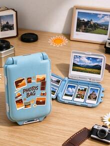 Portable Mini Photo Storage Box With "Photos Bag" Text And Cute Cartoon Pattern, Sealed Organizer Box, Waterproof And Dustproof Multi-Functional Travel Container, Can Store Photos, Jewelry, Pills, Small Accessories, Ideal Gift For Birthday, Christmas, Halloween, Thanksgiving, Valentine's Day, Also Suitable For Home Desk And Travel Storage - Multicolor - View 6