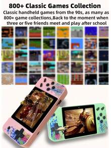 Handheld Retro Game Console, Built-In 800 Classic Games, 3.5-Inch HD Screen, Nostalgic Mini Game Machine, Supports TV Connection & 2-Player Battles, Classic Games,80s Vintage Memory, Perfect Birthday Gift - View 10