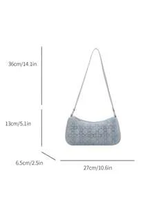 New Fashion Versatile Textured Shoulder Bag Underarm Women's Bag - Blue - View 5