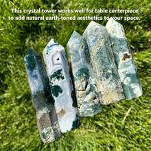 1pc Natural Moss Agate Tower - Multicolor - View 9