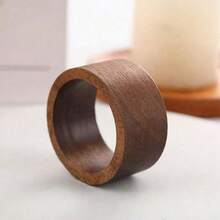 12/6/2/1 Pc Handmade Wooden Vintage Round Napkin Rings For Christmas, Thanksgiving, Holidays, Weddings, Parties, And Other Occasions Table Decoration - Multicolor - View 2
